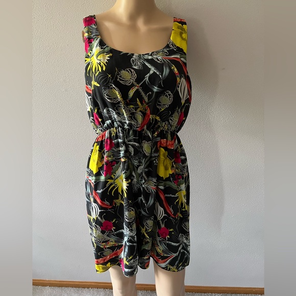 Alice + Olivia Ladies Medium Floral Dress Sleeveless Tank Silk Summer Tropical - Picture 4 of 7